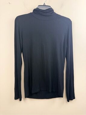 Majestic filatures black soft touch high neck fitted